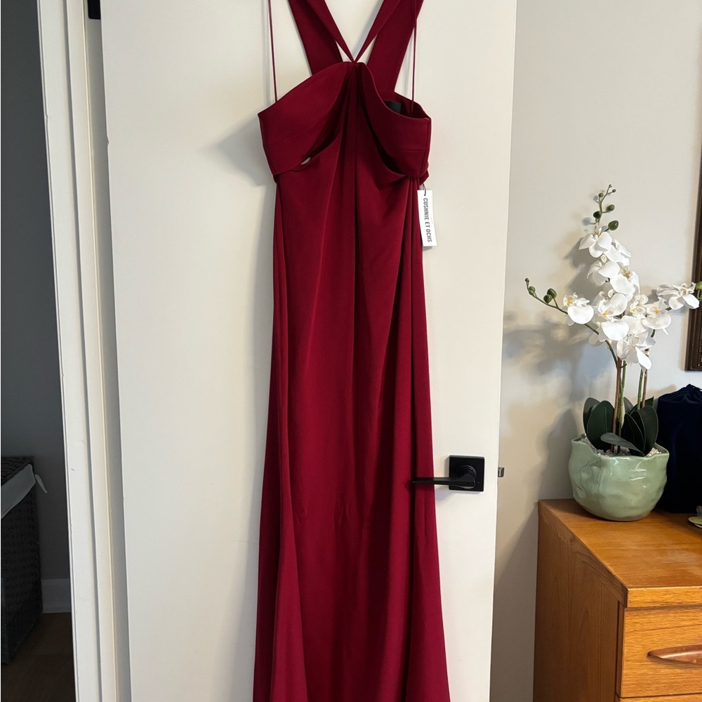 Cross-Back Maxi Dress in Deep Wine